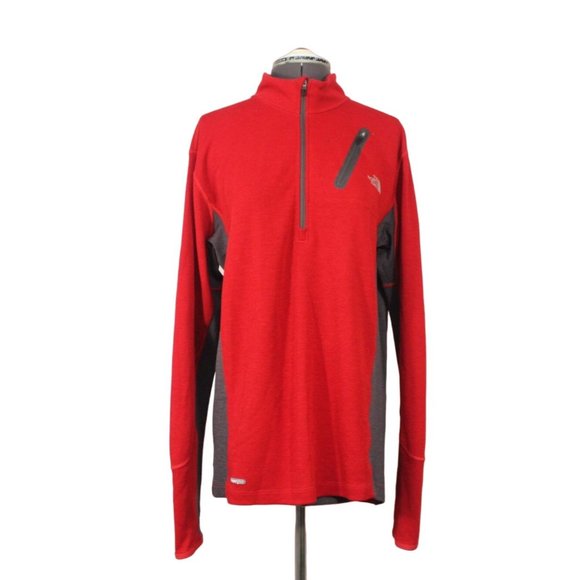 The North Face men's VaporWick wool blend 1/4 zip pullover sweatshirt L